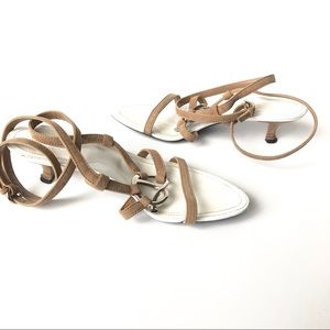TOD's Leather Ankle Wrap Kitten Heels